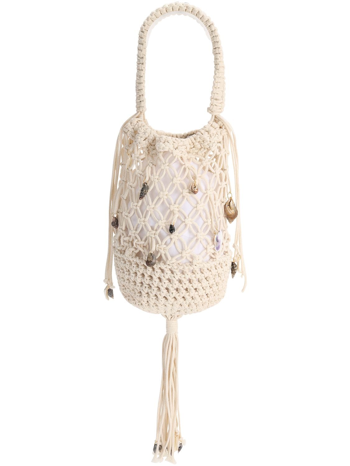 Marine Serre Cotton Crochet Tote Bag In White