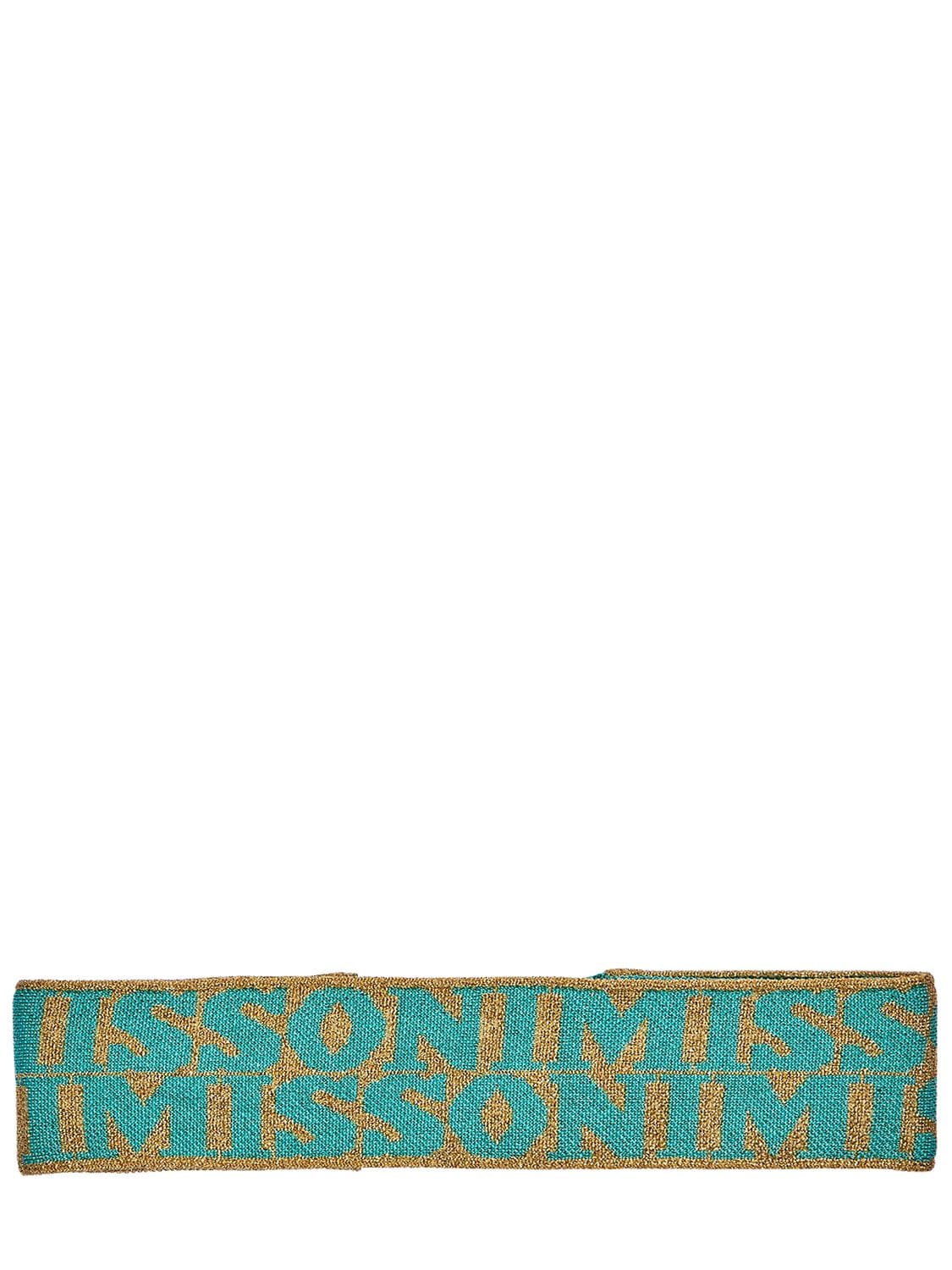 Missoni Logo Jacquard Headband In Turquoise