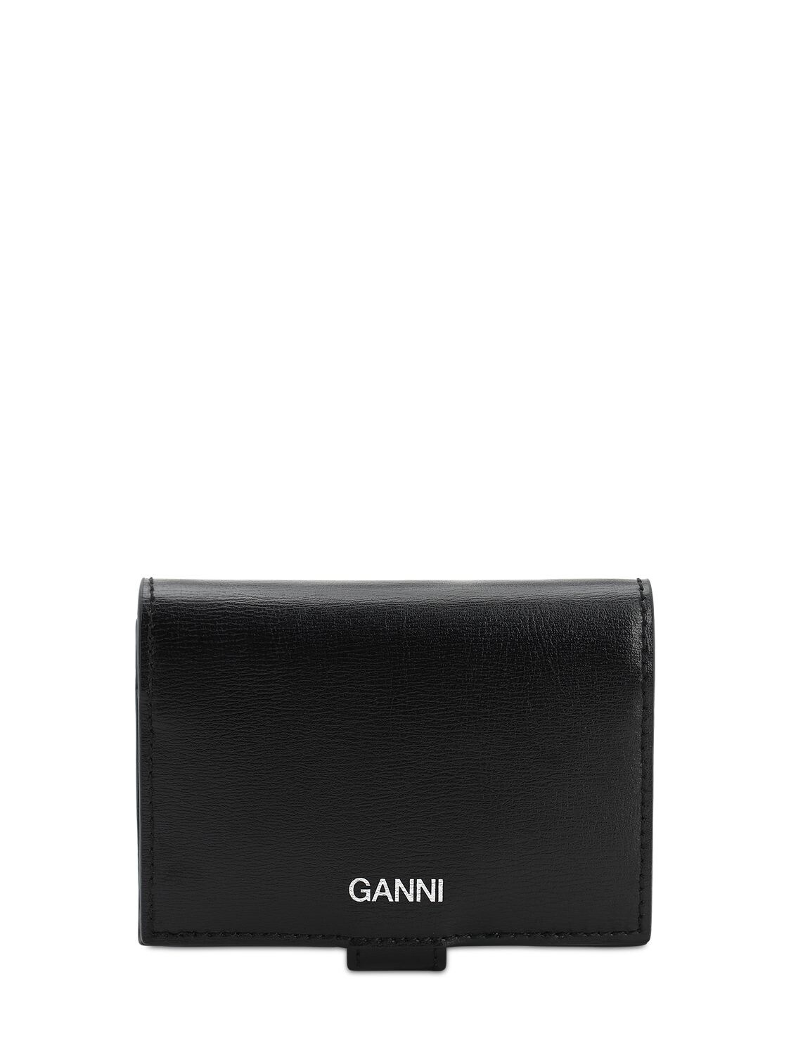 GANNI SMOOTH LEATHER COMPACT WALLET,71IJ5W013-MDK50