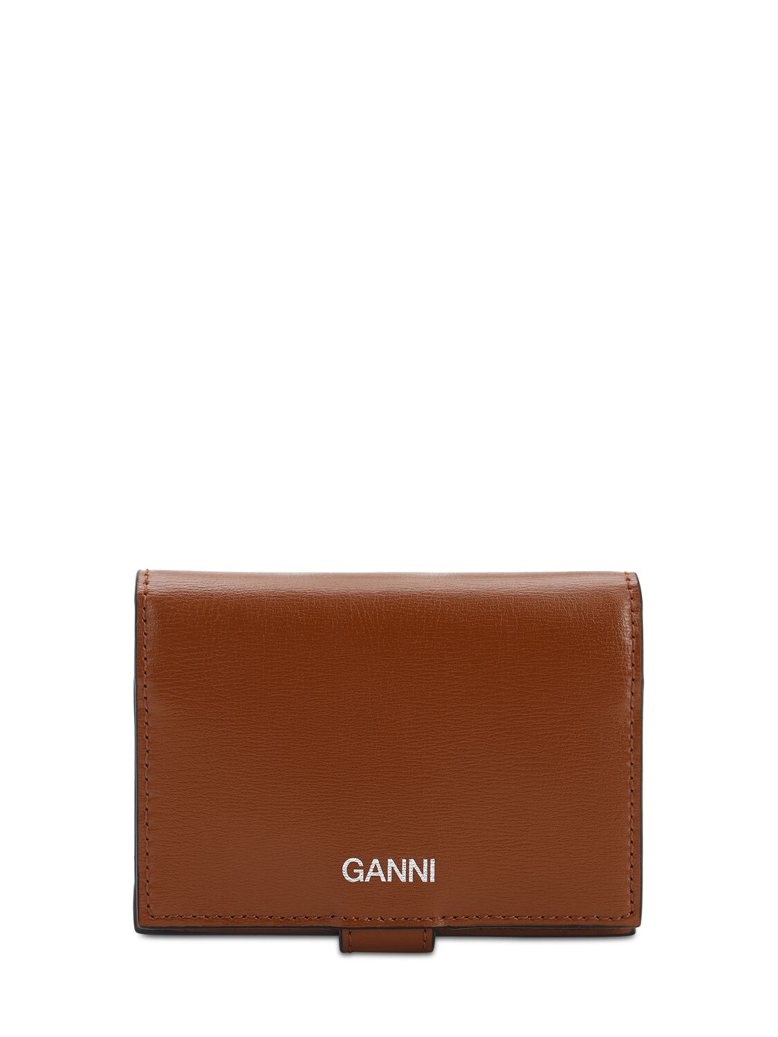 GANNI SMOOTH LEATHER COMPACT WALLET,71IJ5W013-MTMY0