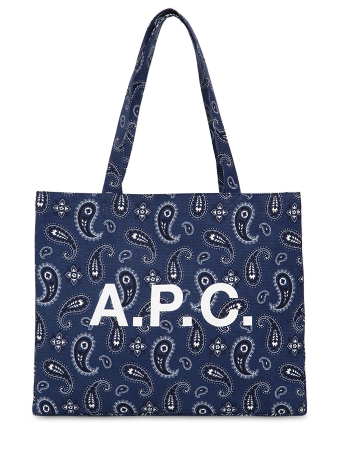 Apc Bandana Printed Cotton Tote Bag In Marine Blue