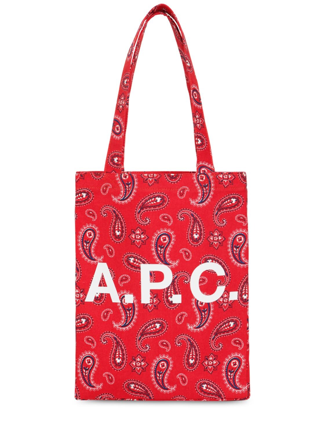 Apc Bandana Printed Cotton Tote Bag In Red