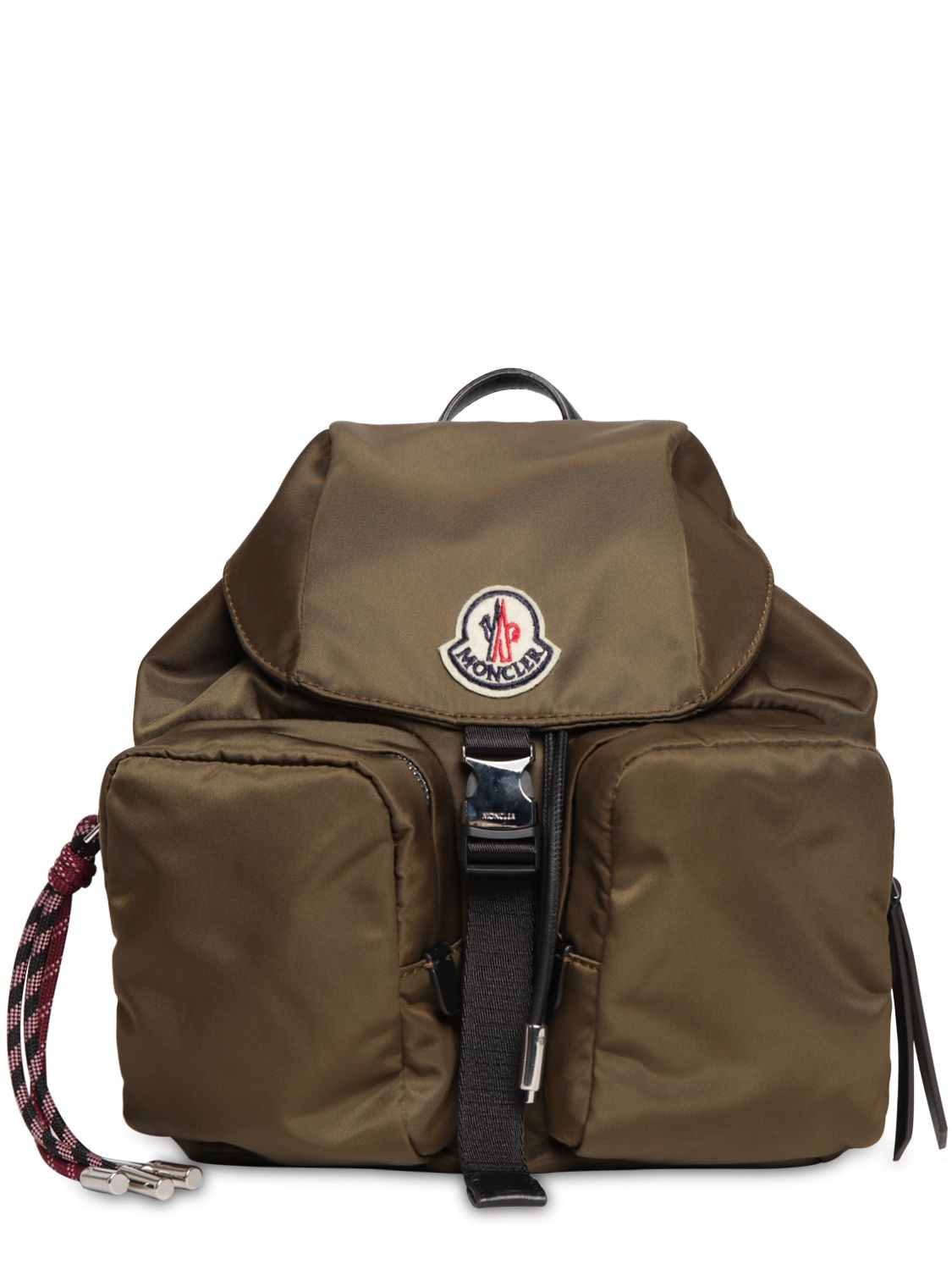 Moncler Small Dauphine Nylon Backpack In Military Green