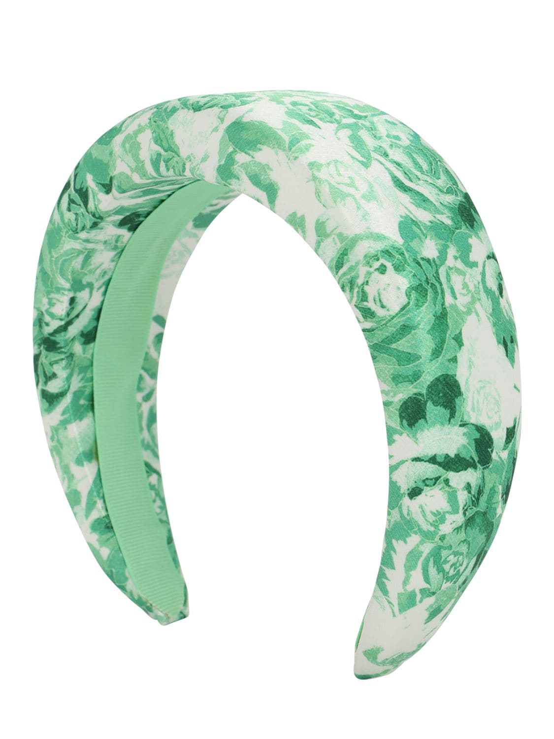 Ganni Printed Nylon Headband In Island Green