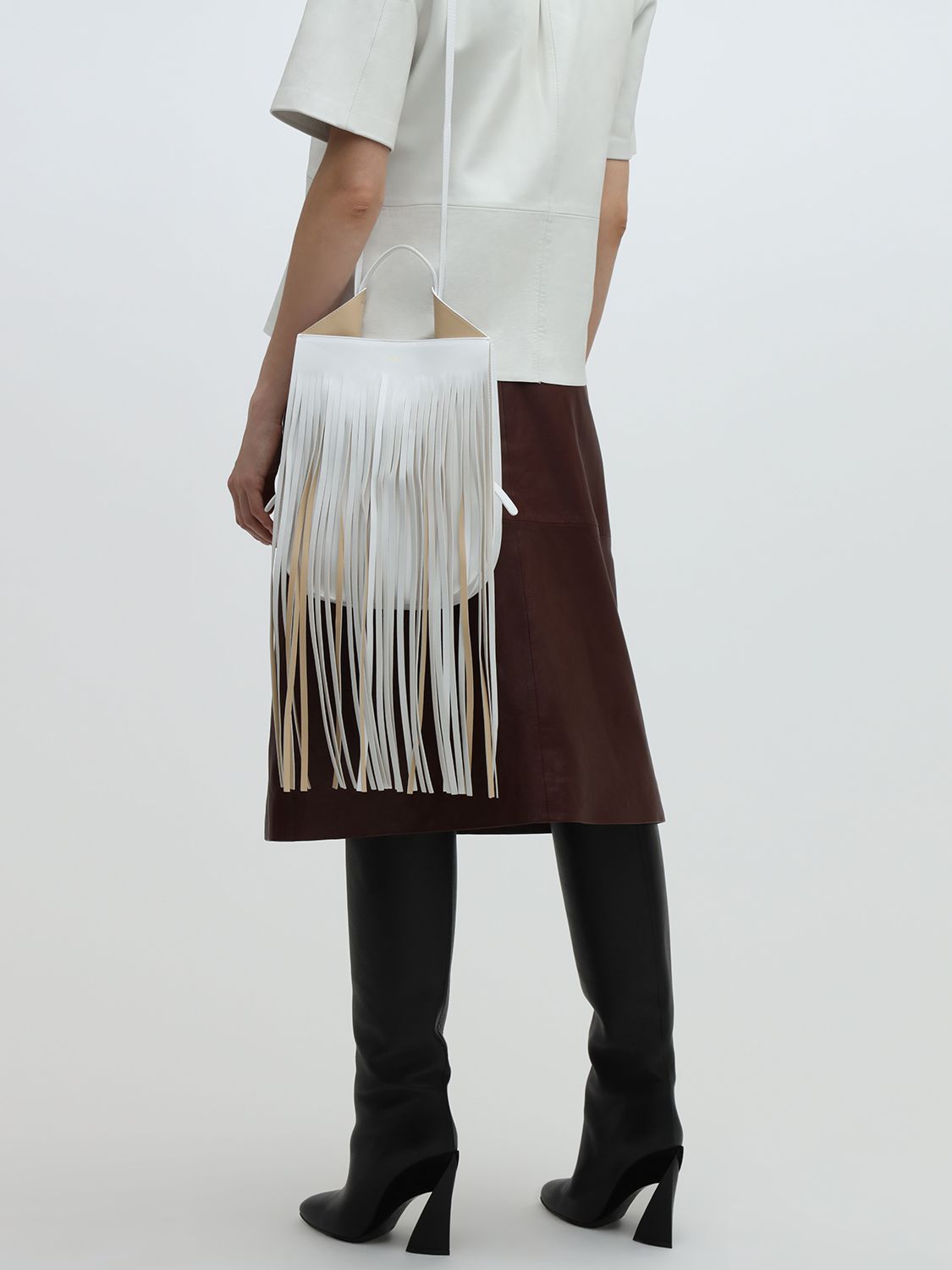 REE PROJECTS HELENE MINI FRINGE LEATHER SHOULDER BAG