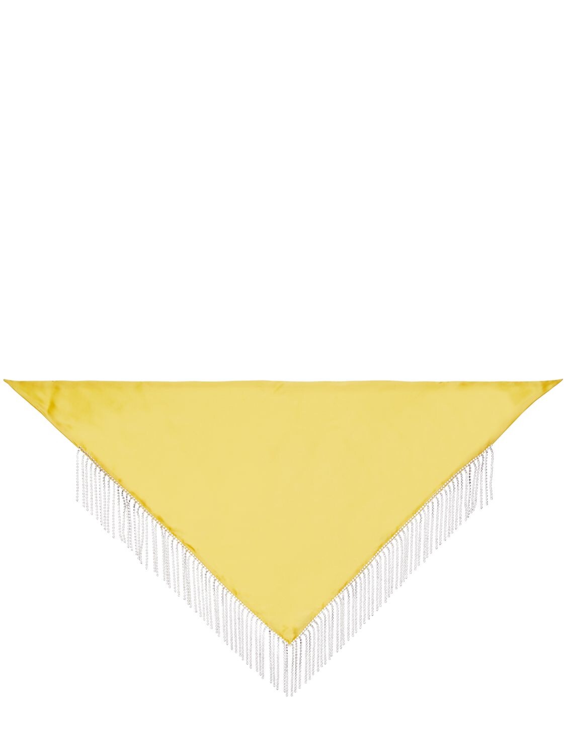 Les Inconnus Jimi Embellished Silk Satin Bandana In Light Yellow