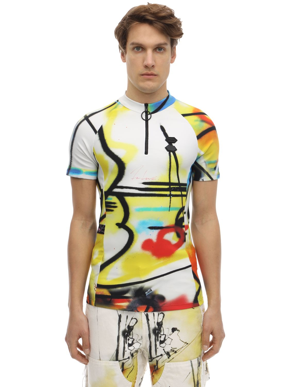 Futura Spray Print Nylon Cycling T-shirt