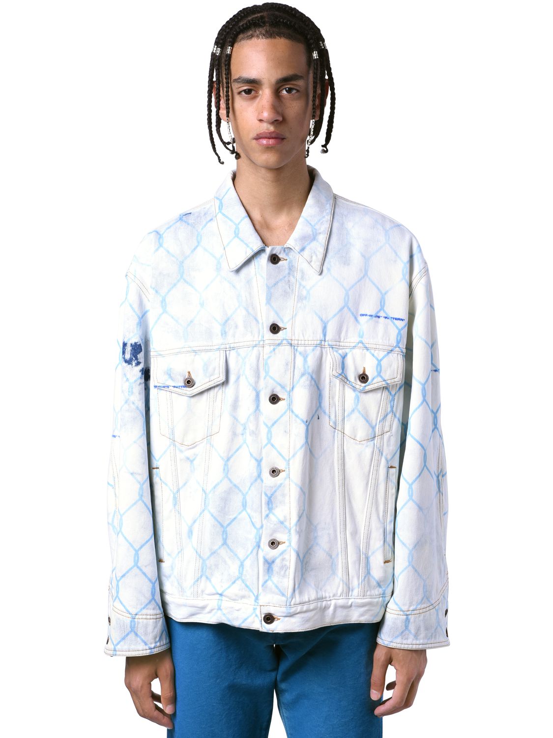 OFF-WHITE FENCE REGULAR COTTON DENIM JACKET,71IJRD047-NZEZMQ2