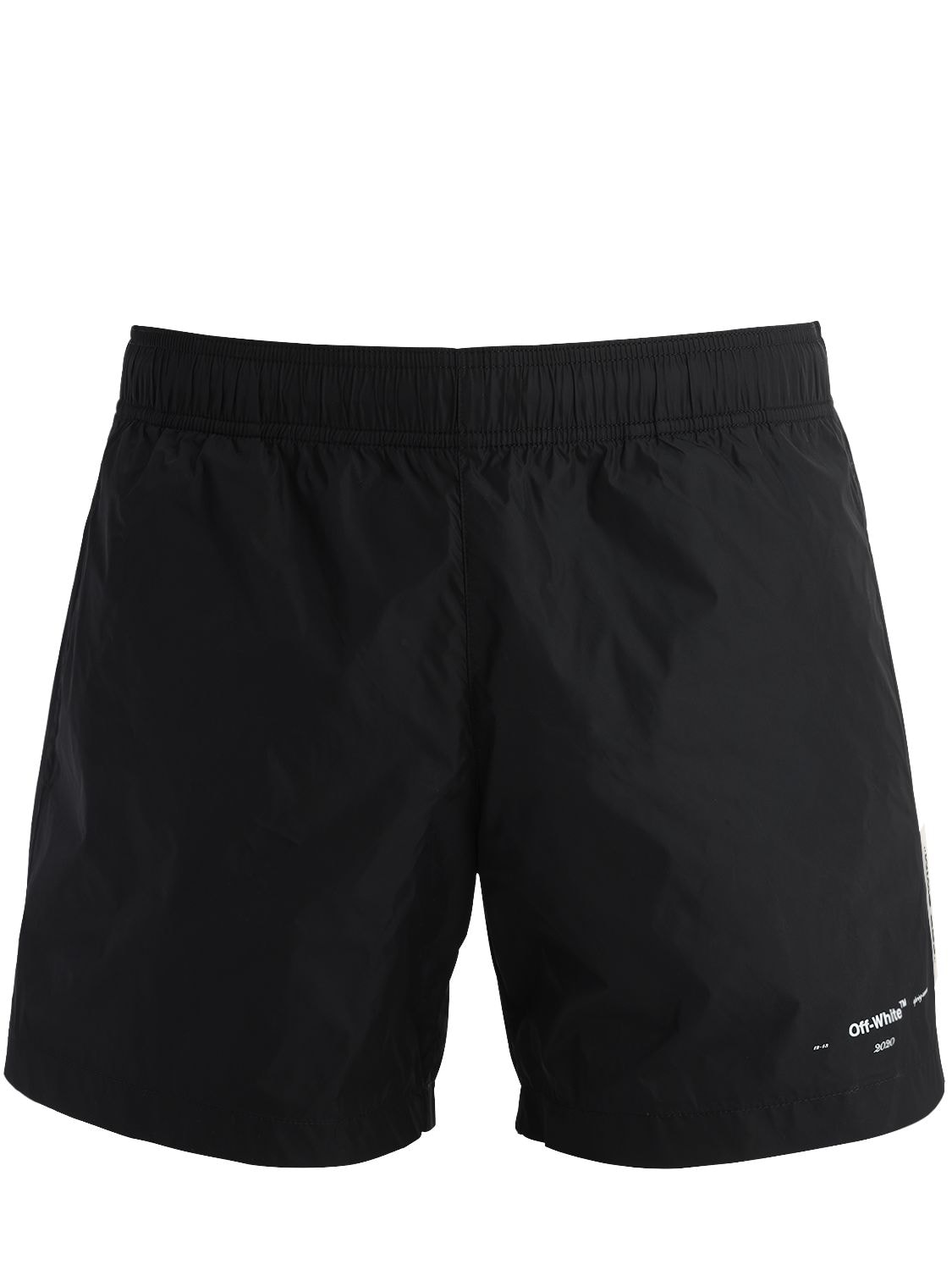 Off-white Logo Nylon Swim Shorts In Black