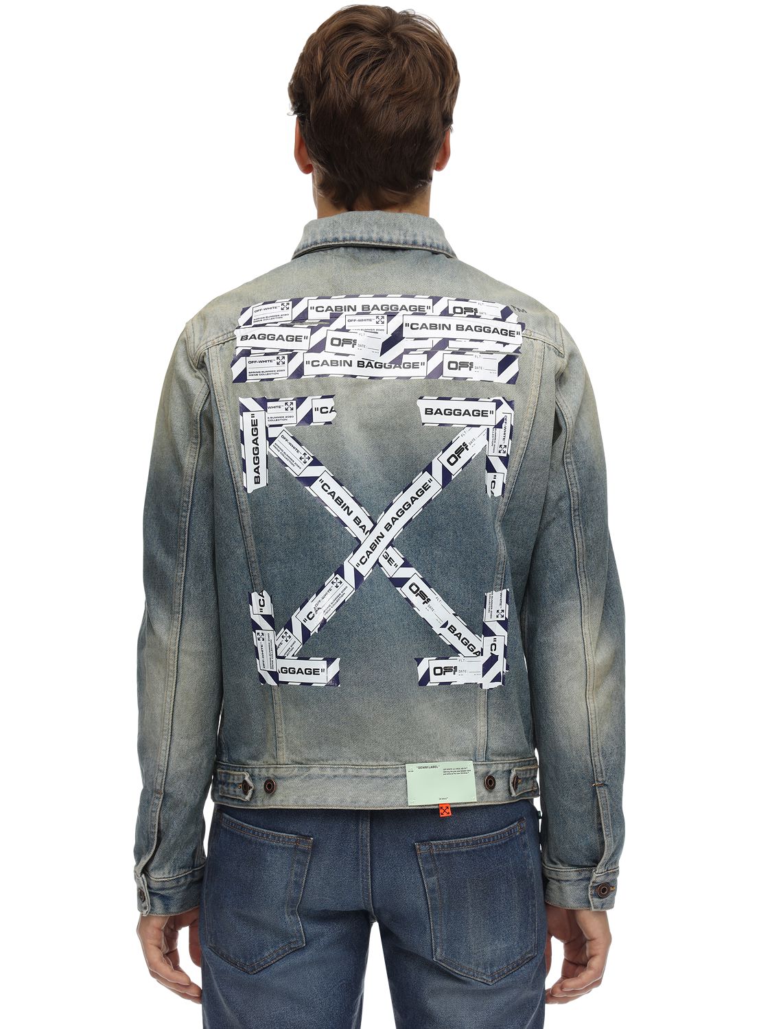 off white slim denim jacket