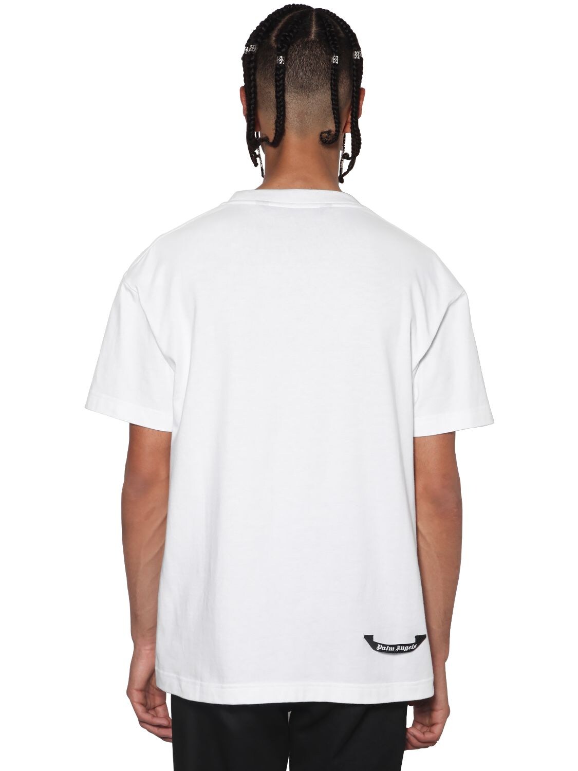 Palm Angels Sunset Print Cotton Jersey T-shirt In White