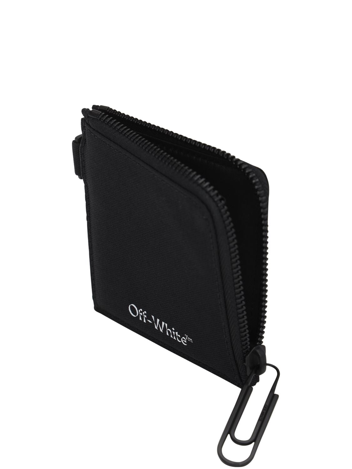 Off-White Logo Paperclip Wallet-On-Chain Black Leather Virgil Abloh