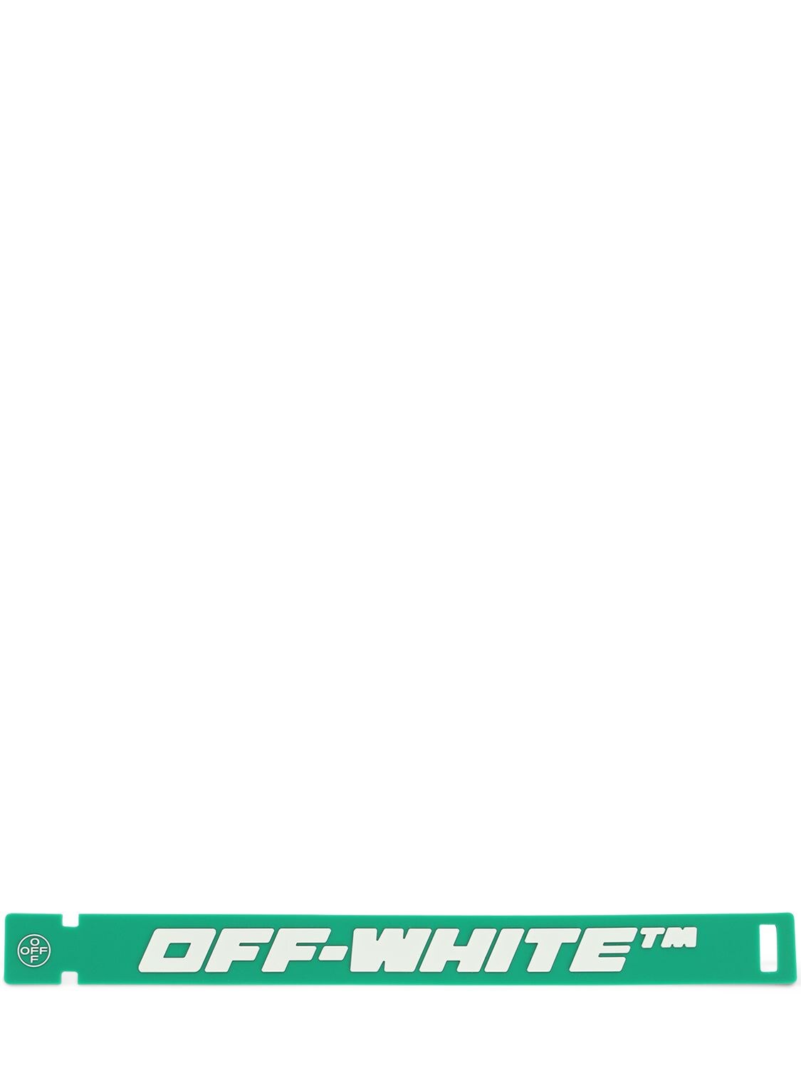 Off-white 2.0 Logo Industrial Pvc Thin Bracelet In Green