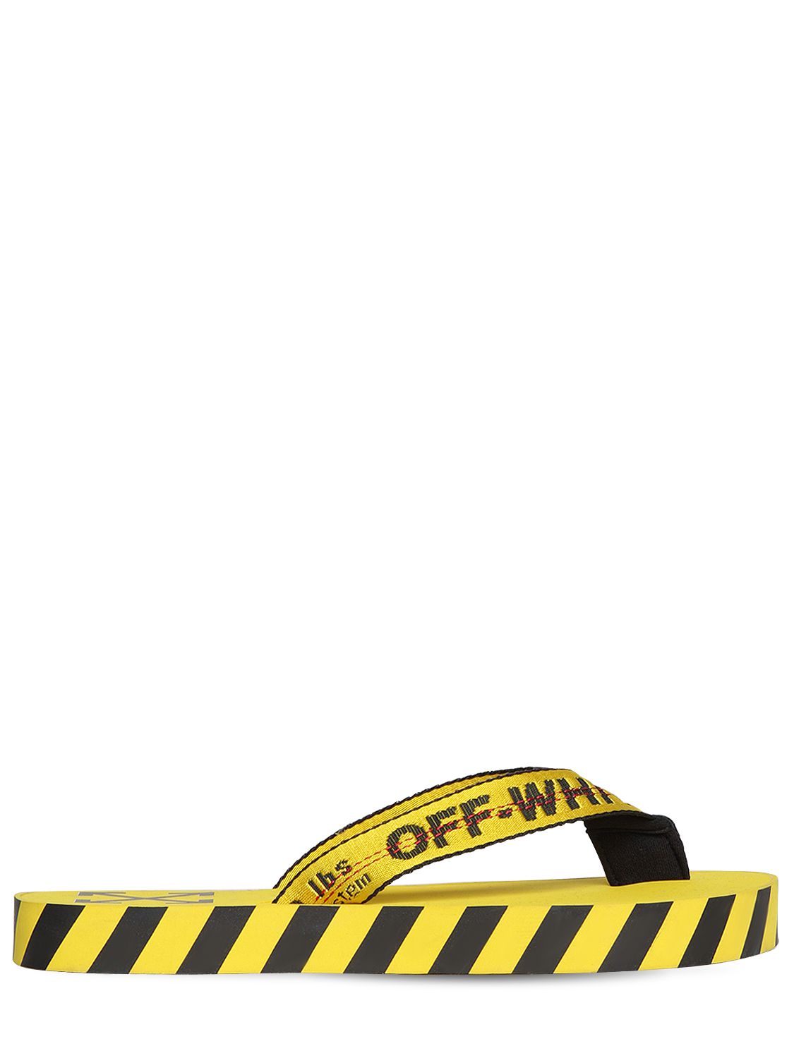 off white yellow flip flops