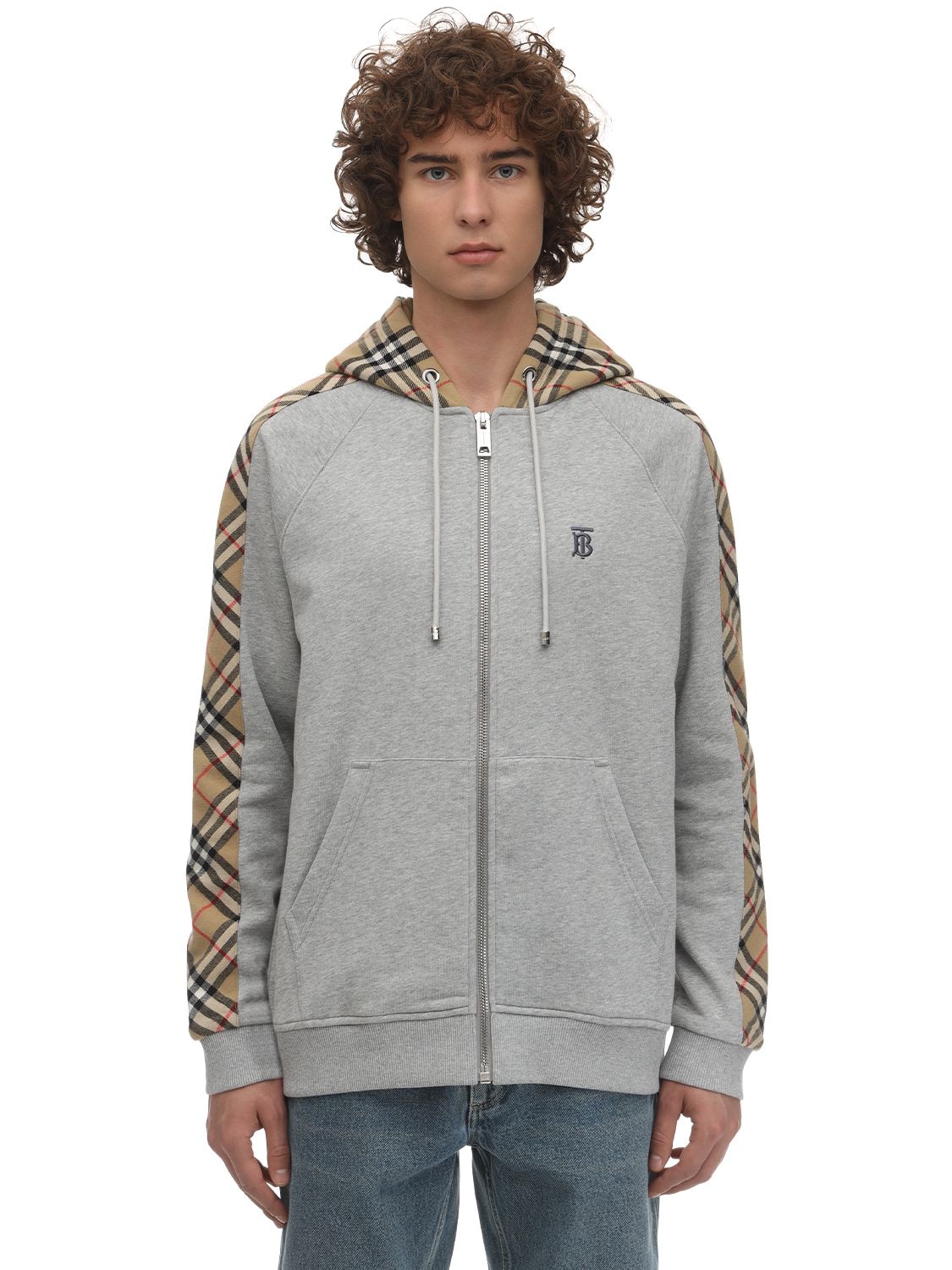 burberry zip front hooded sweatshirt