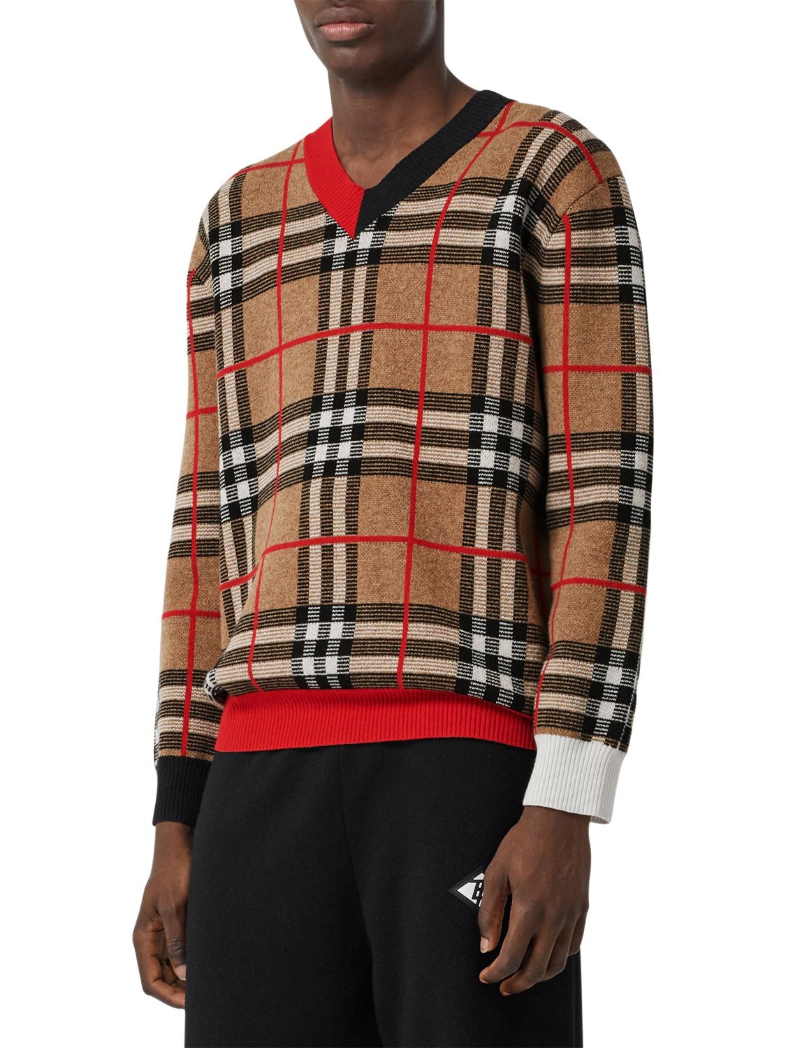 BURBERRY CHECK MERINO WOOL KNIT jumper,71IJSJ036-QTCWMJY1