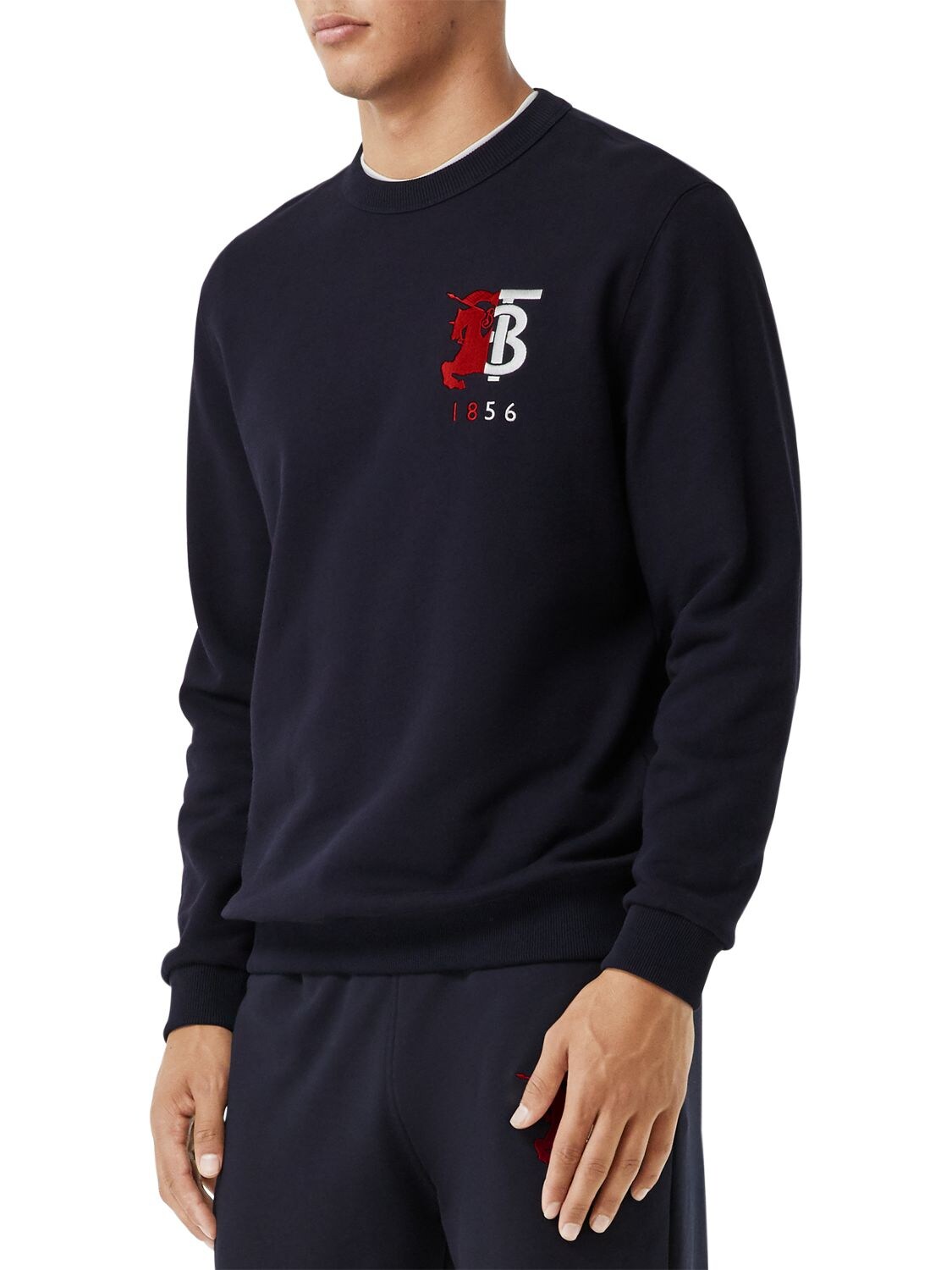 BURBERRY LOGO EMBROIDERY COTTON JERSEY SWEATSHIRT,71IJSJ120-QTEYMJI1