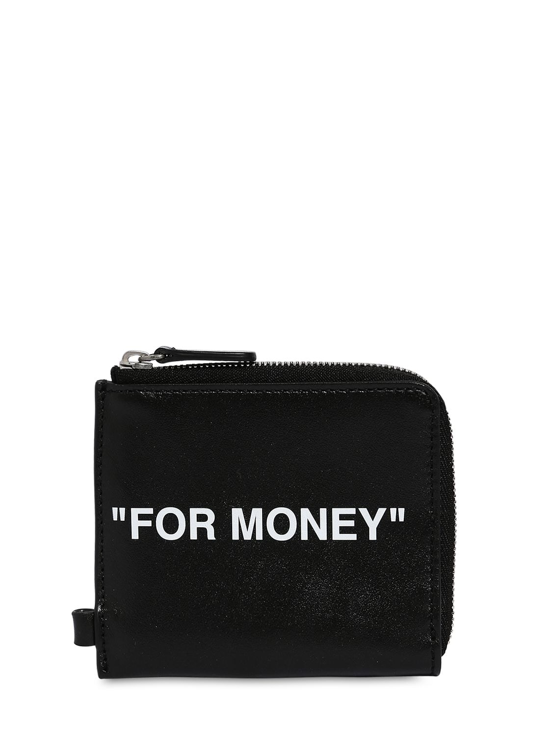 Off-white &quot;for Money&quot; Leather Chain Wallet In Black White | ModeSens