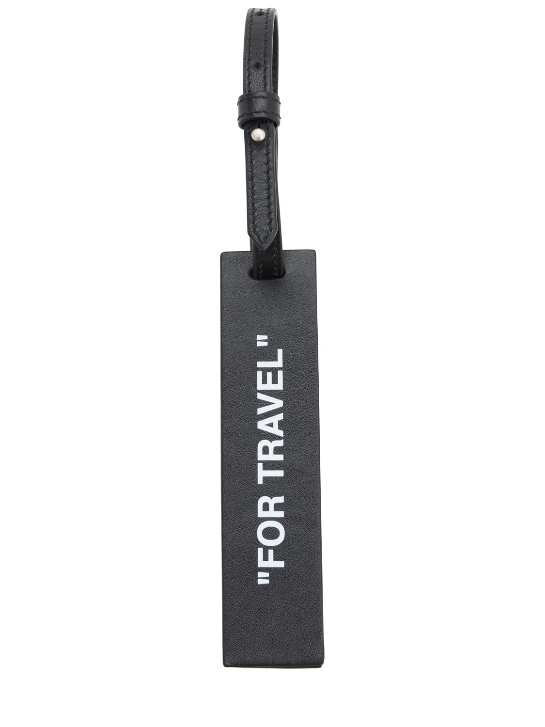 Off-white "for Travel" Leather Luggage Tag In Black