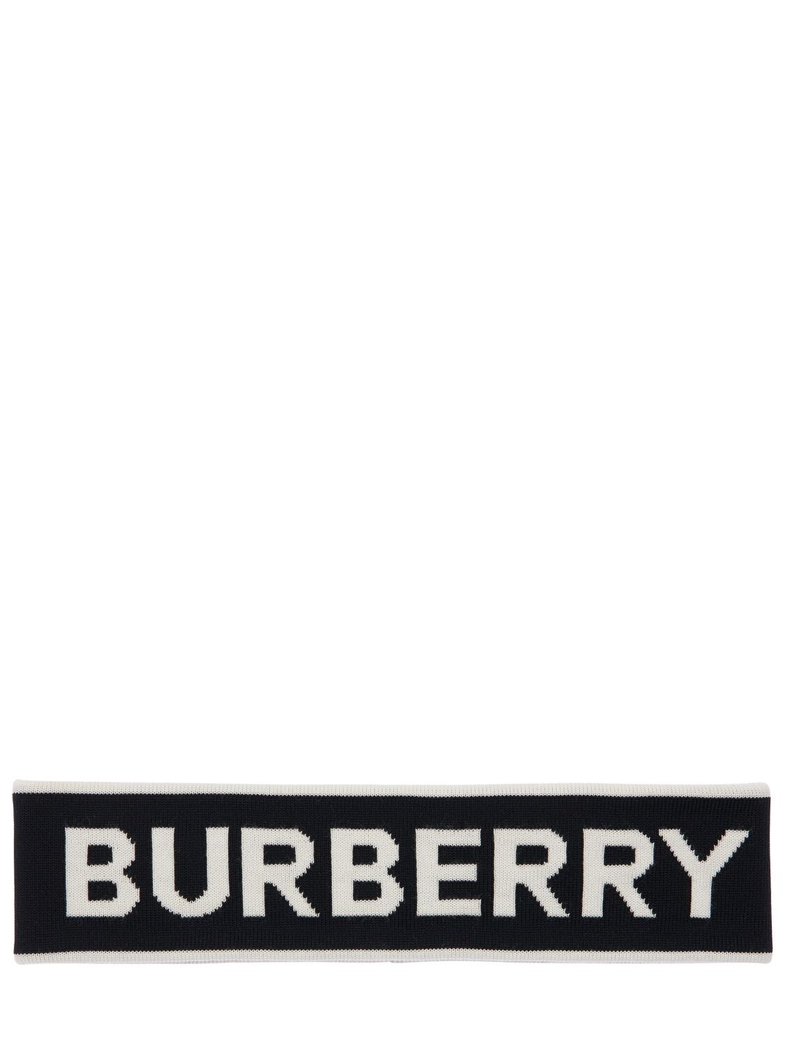 BURBERRY LOGO WOOL BLEND KNIT HEADBAND,71IJT0039-QTY1OTA1