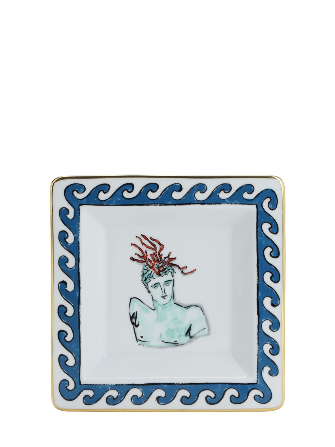 Ginori 1735 18cm Nettuno Square Porcelain Valet Tray In White