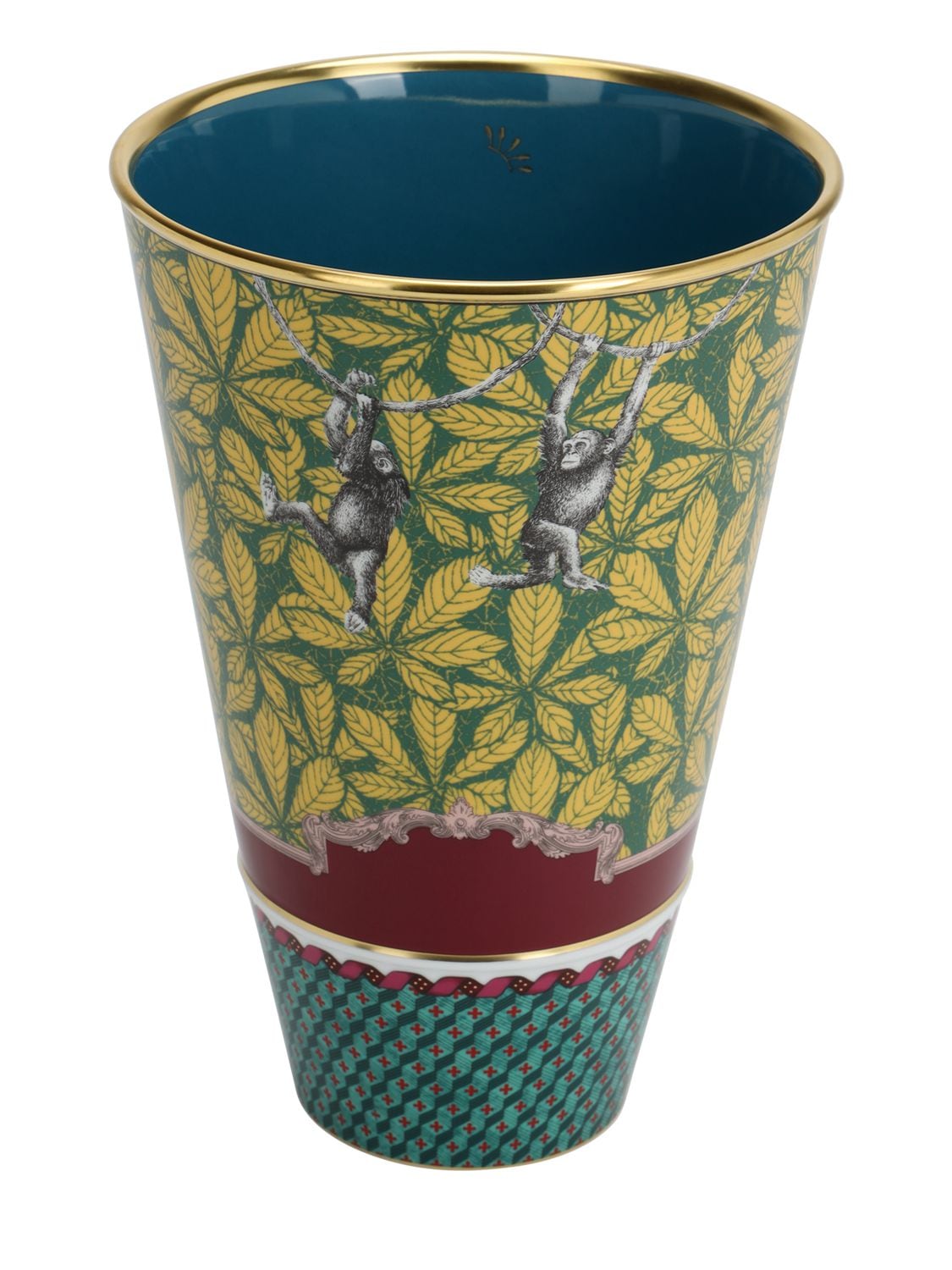 Ginori 1735 Totem Monkey Porcelain Vase In Multicolor