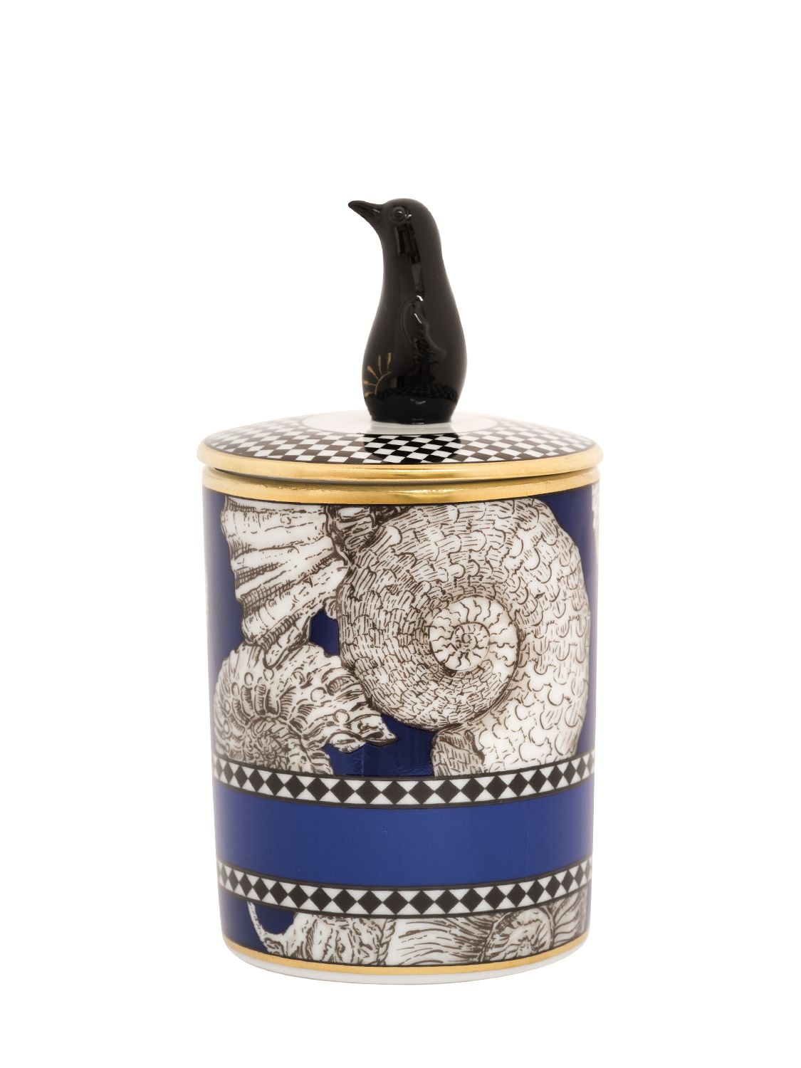 Richard Ginori 1735 Totem Penguin Candle W/ Lid In Multi,blue