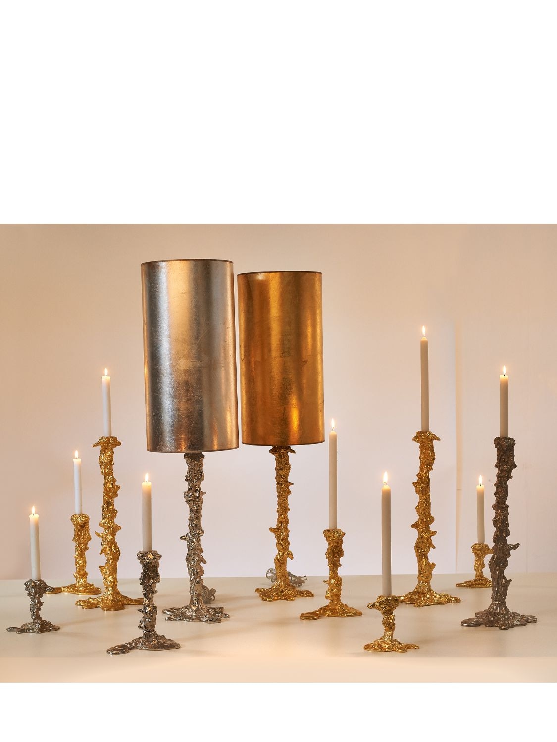 Shop Polspotten Large Drip Candle Holder In Gold