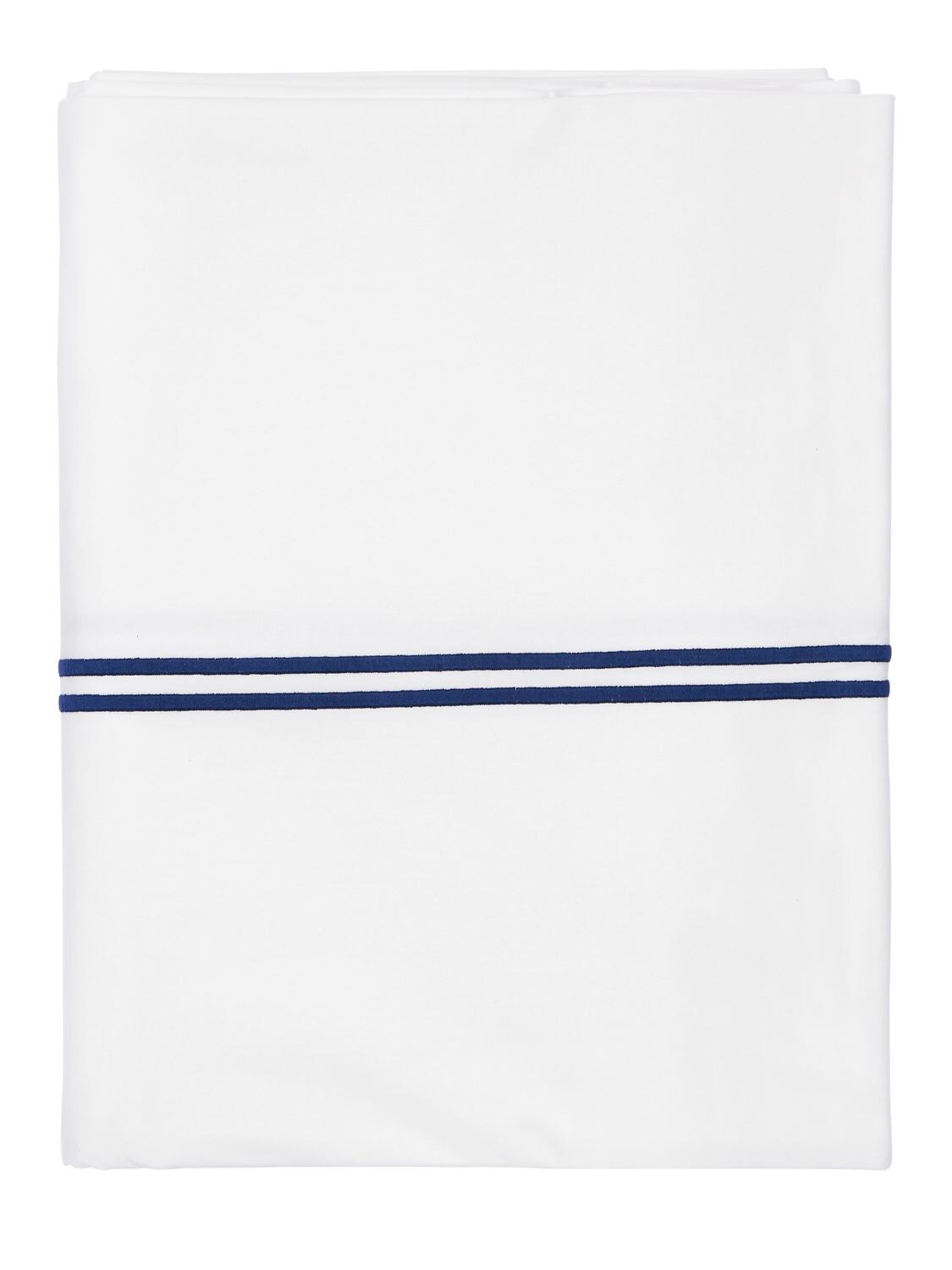 Shop Frette Hotel Classic Cotton Percale Duvet Set In White,blue