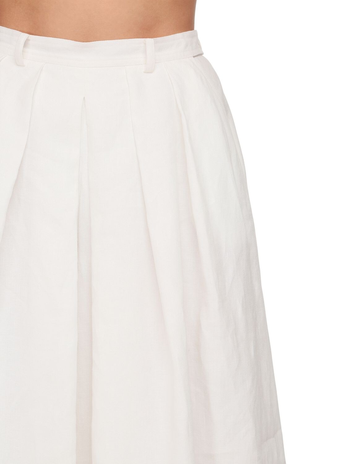 Ralph Lauren Crop Linen Wide Pants Skirt In White | ModeSens