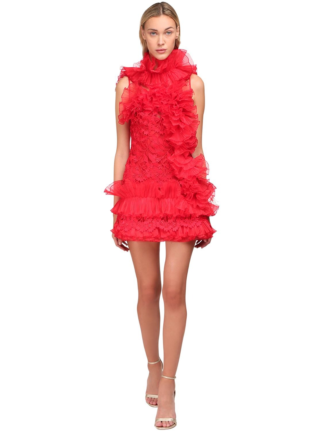 sheer lace mini dress