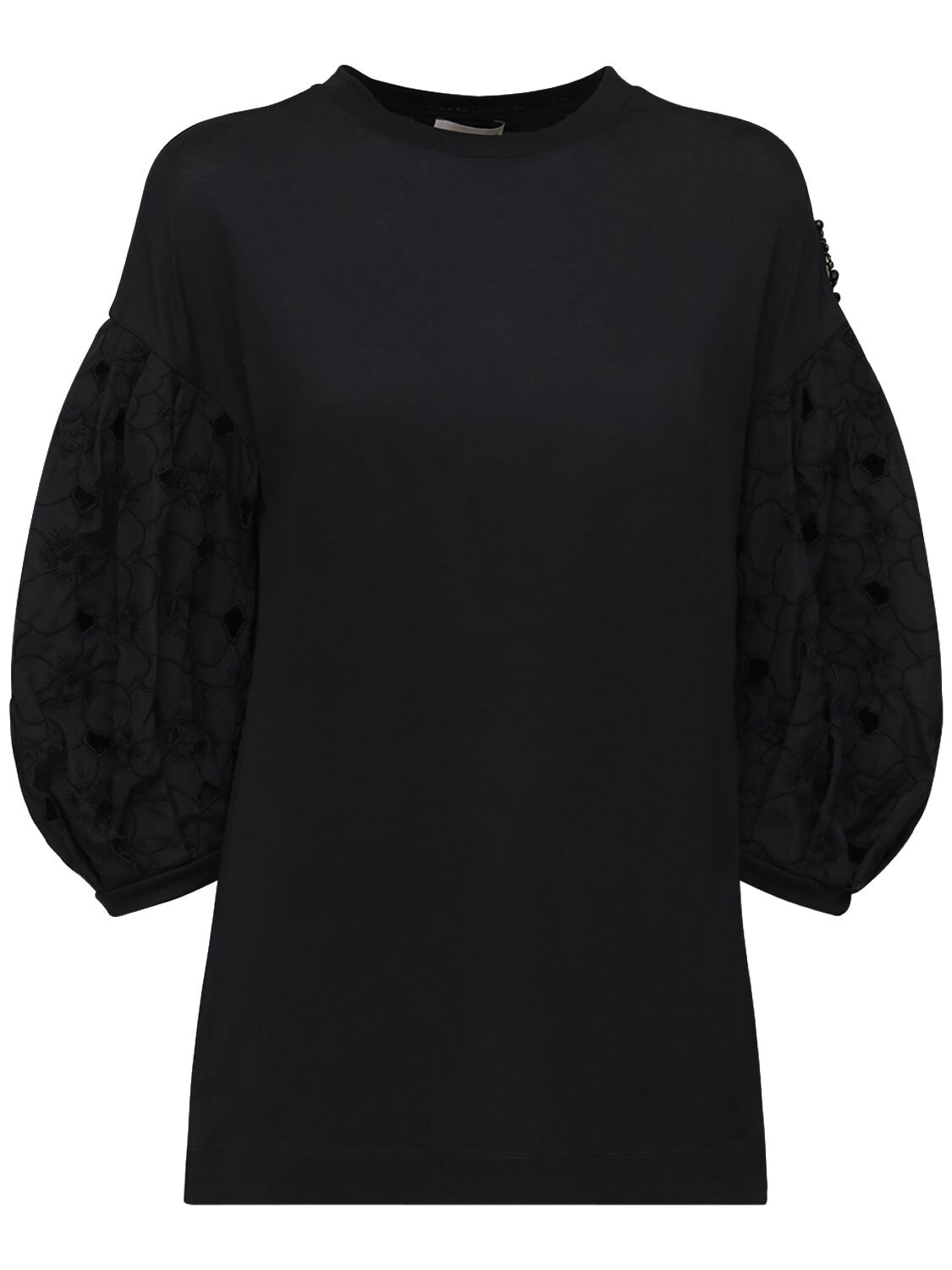 Moncler Genius Simone Rocha T-shirt W/ Embroidery In Black