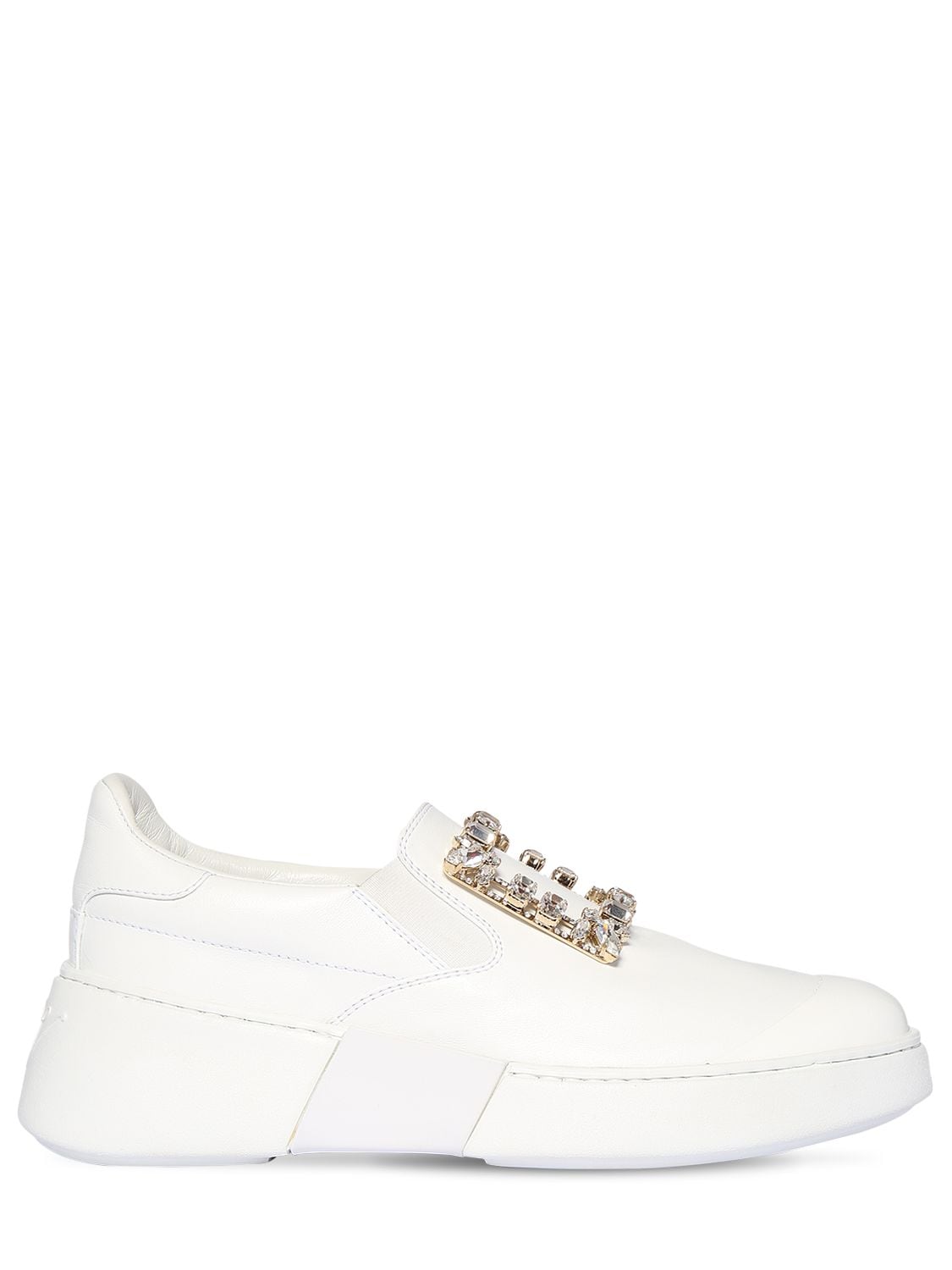 Roger Vivier Sneaky Viv Crystal-embellished Leather Slip-on Sneakers In ...