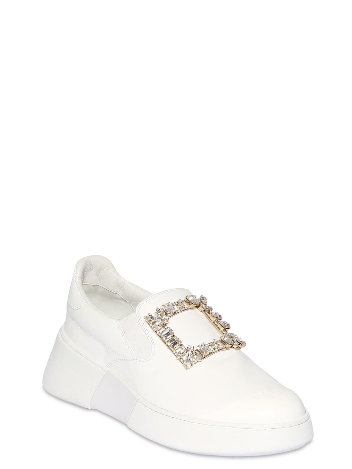Roger Vivier Sneaky Viv Crystal-embellished Leather Slip-on Sneakers In ...