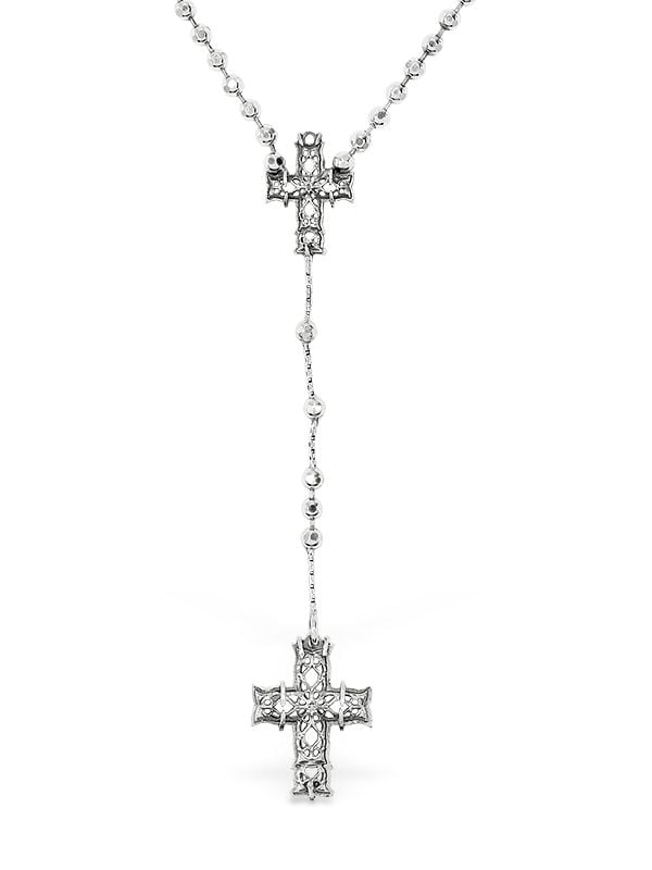 Emanuele Bicocchi Rosary Long Necklace In Silver