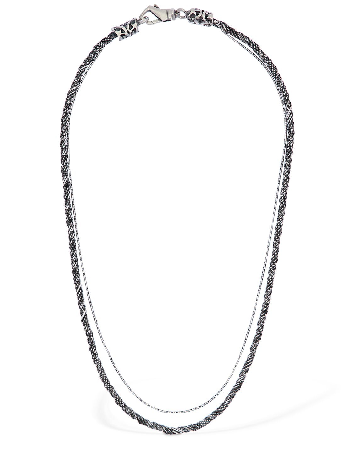 Emanuele Bicocchi Double Rope Chain Necklace In Silver