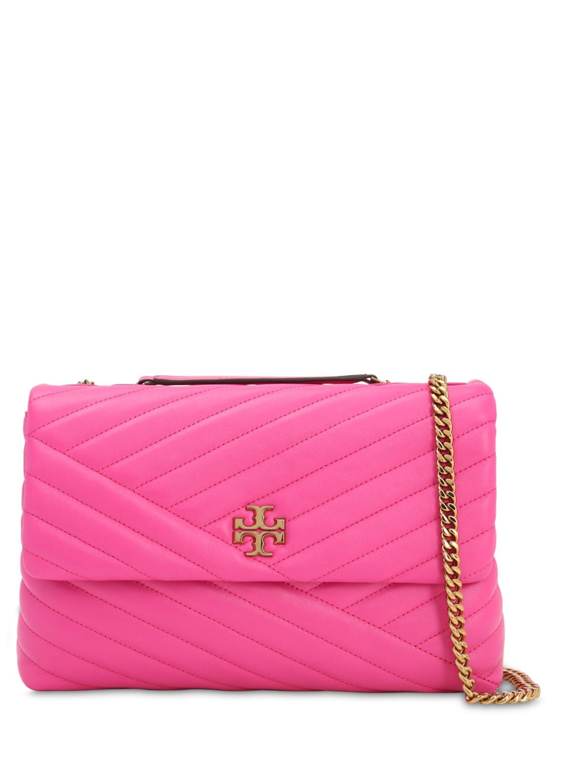 Tory Burch Kira Chevron Quilted Leather Bag In Crazy Pink