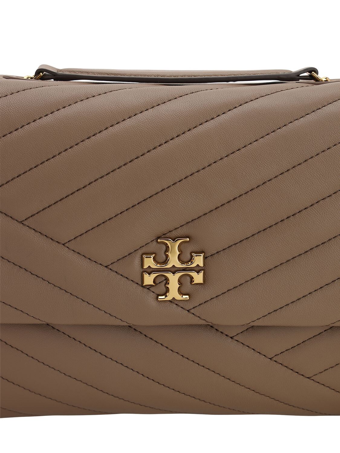 Tory Burch Kira Chevron Quilted Leather Shoulder Bag - Brown In 294 Classic Taupe | ModeSens
