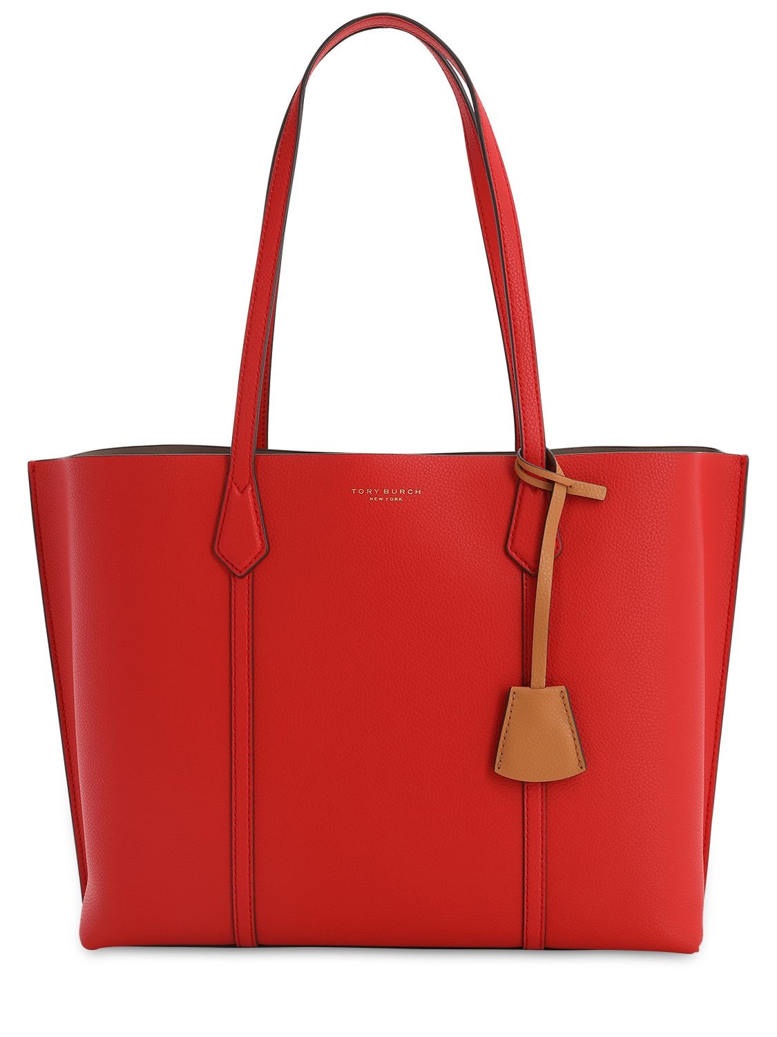 Tory Burch Perry Multicolor Leather Tote Bag In Red