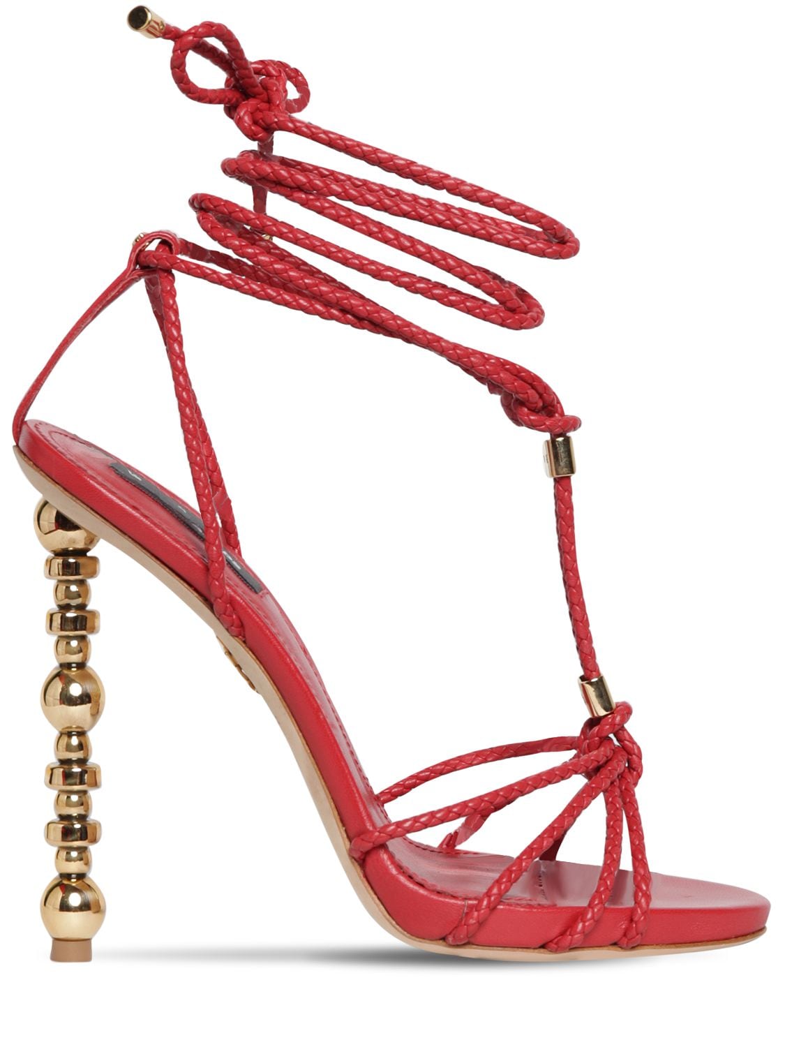 Dsquared2 120mm Leather Sandals In Red