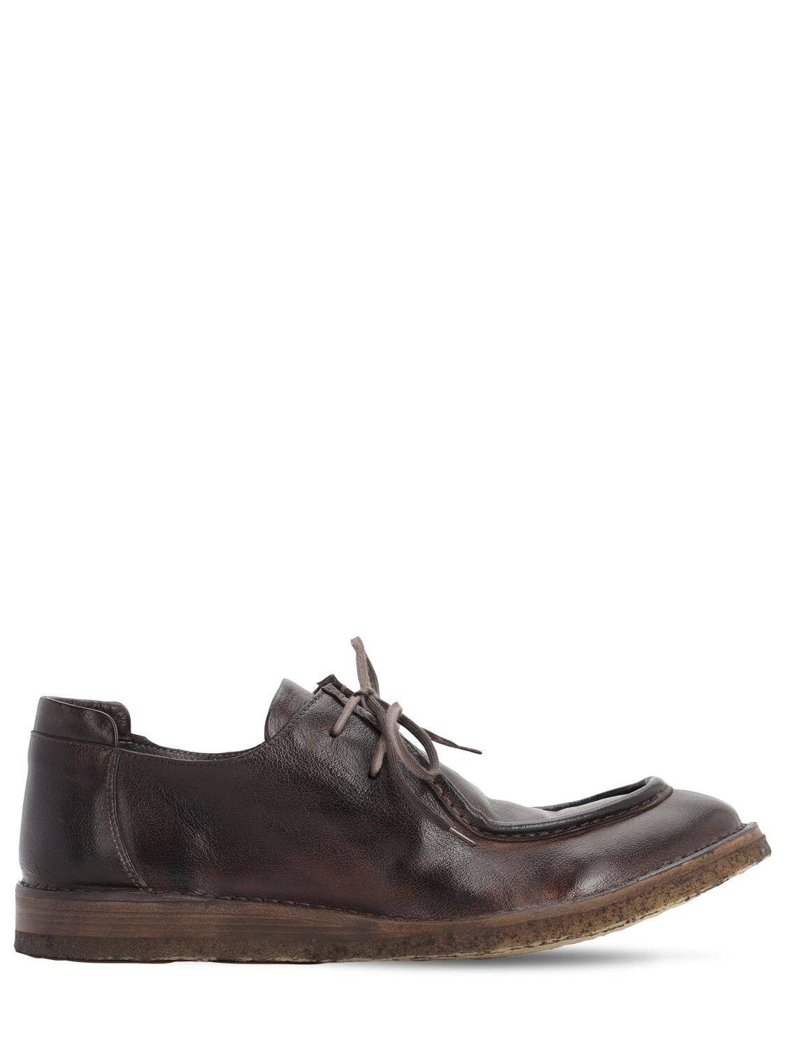 Shoto 20mm Leather Lace-up Shoes In Dark Brown