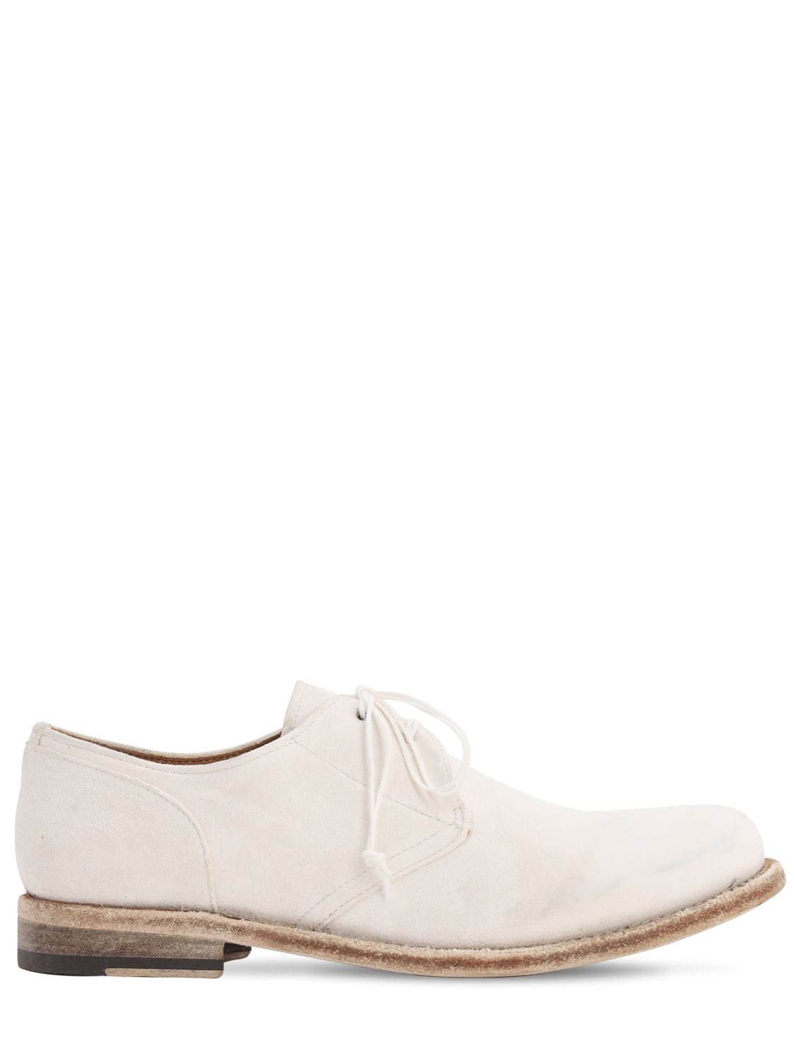 Shoto 25mm Leather & Suede Lace-up Derby Shoes In White