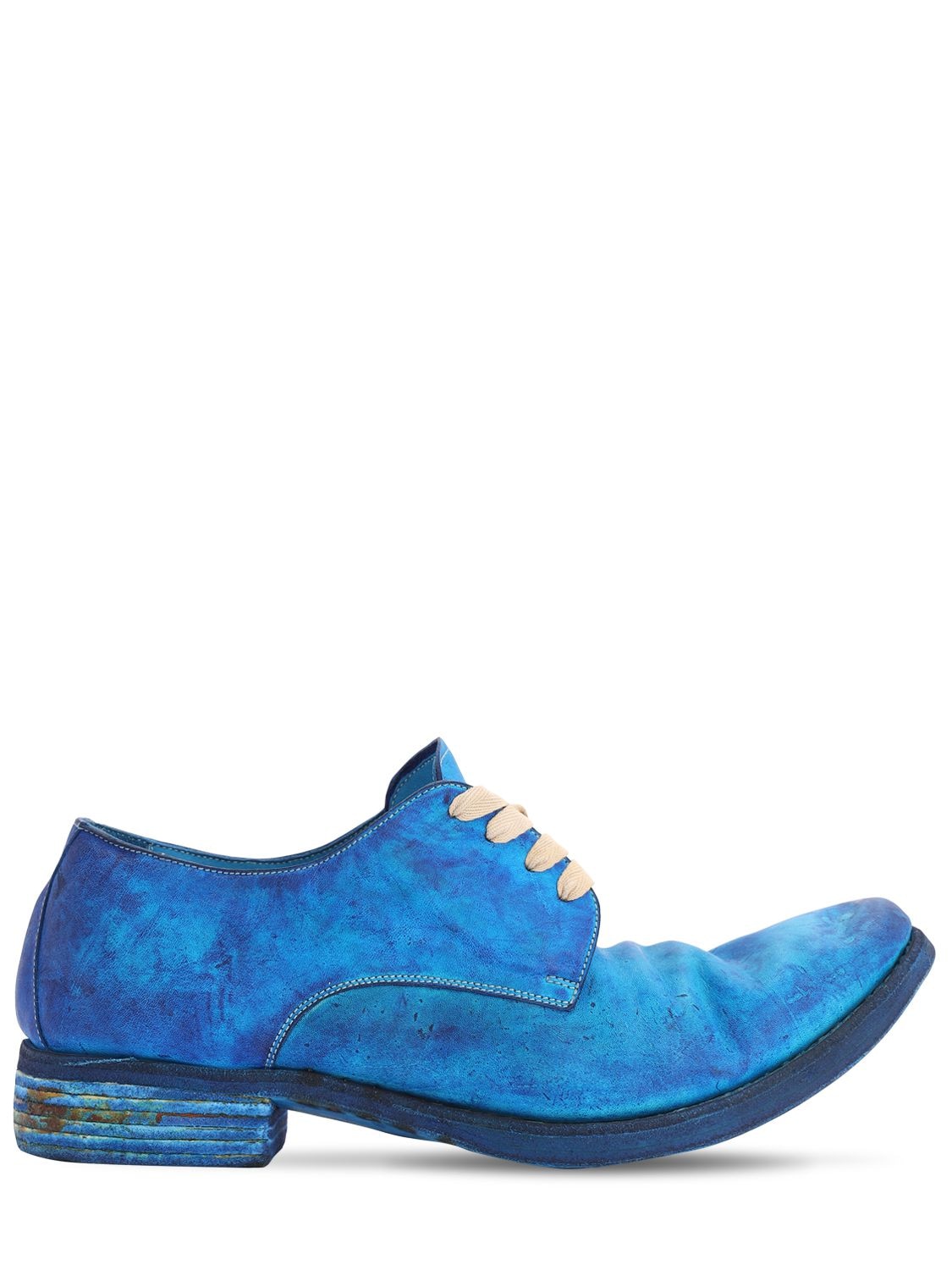 A Diciannoveventitre Handmade Leather Lace-up Shoes In Blue
