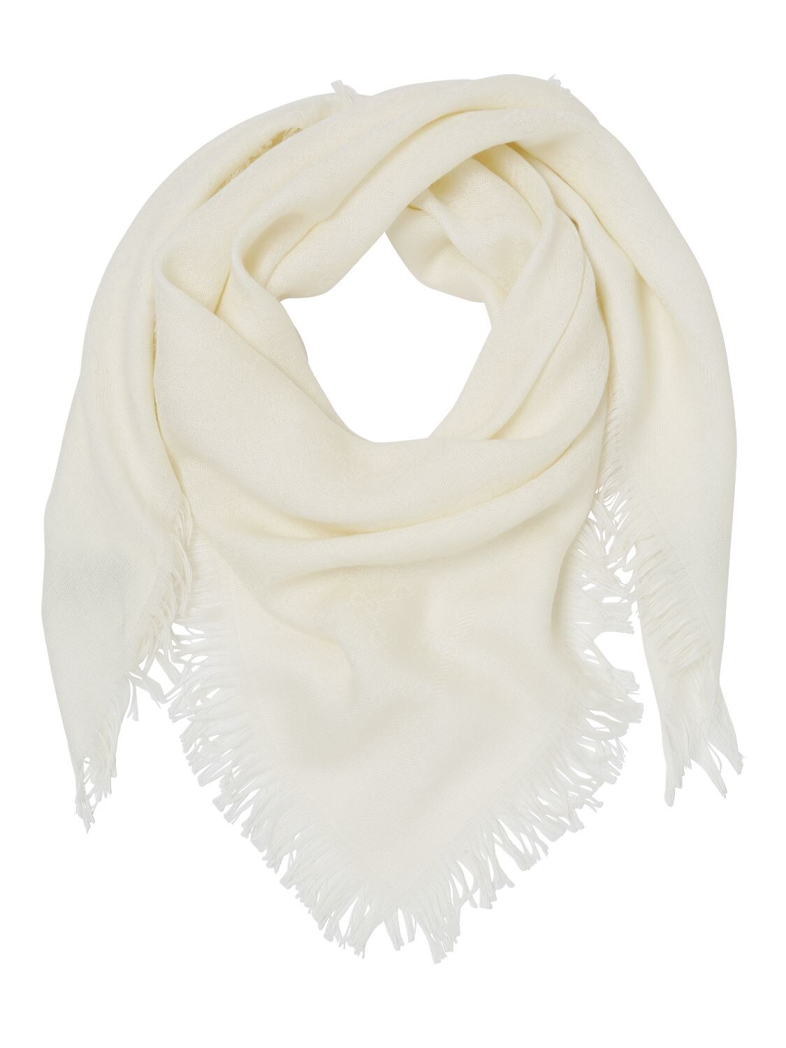 Gucci Kids' Logo Jacquard Cotton Scarf In Ivory