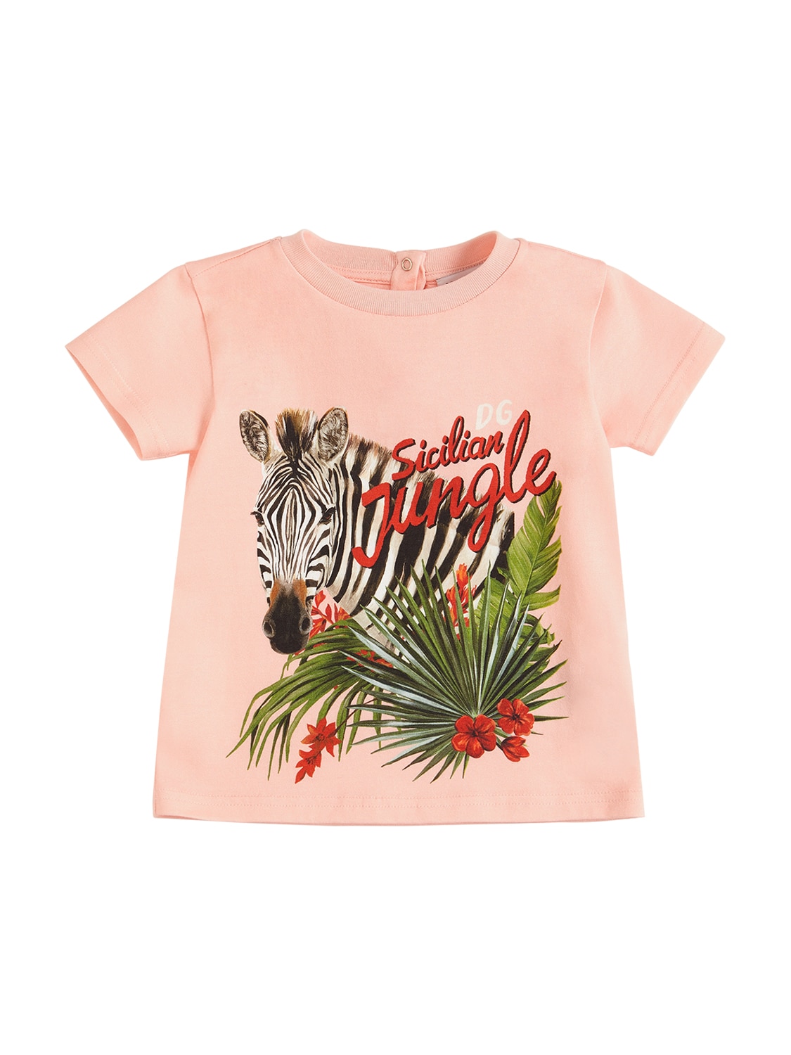 Dolce & Gabbana Kids' Zebra Printed Cotton Jersey T-shirt In Pink