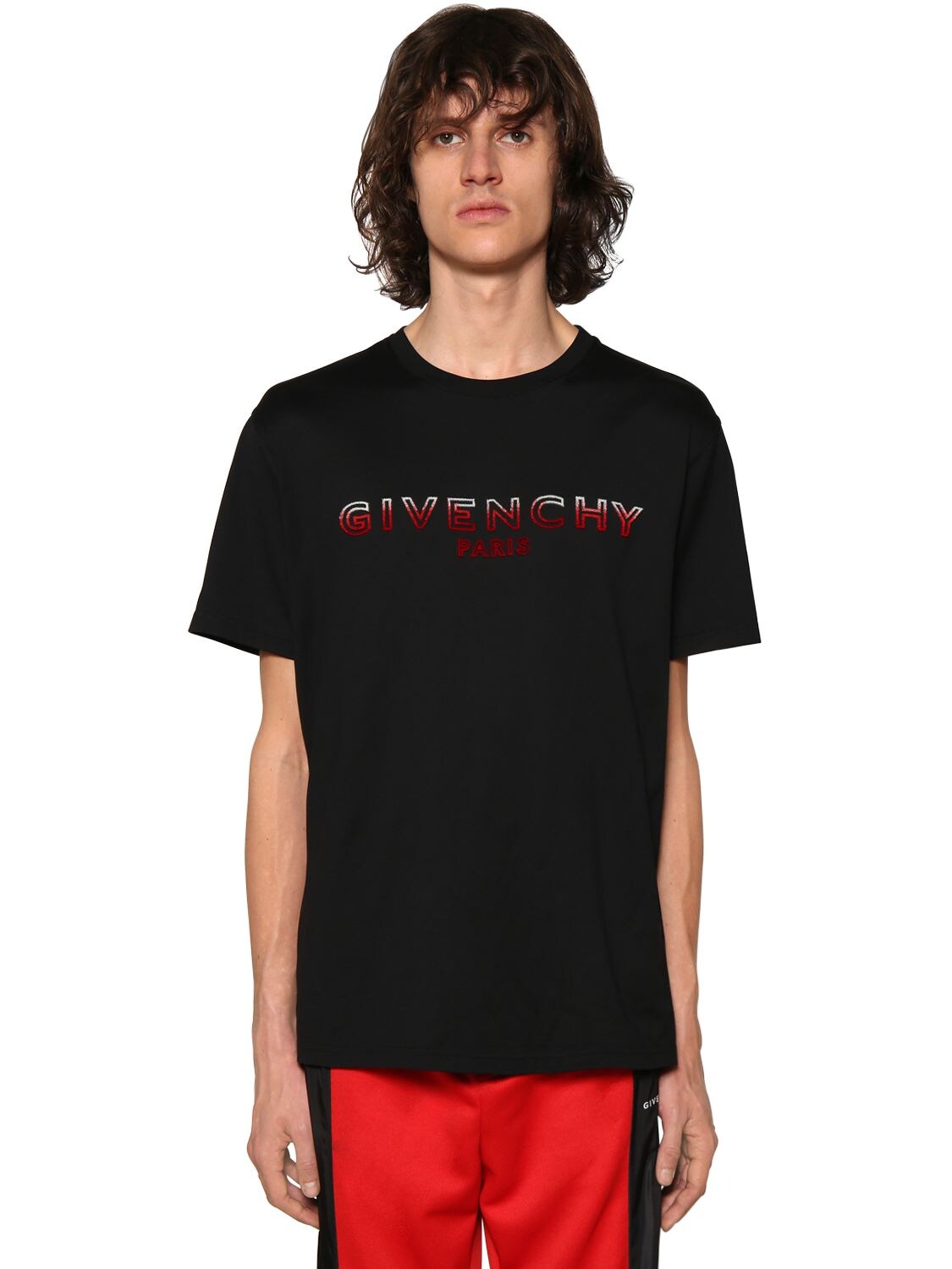 Givenchy Logo Embroidered Tufting T-shirt In Black