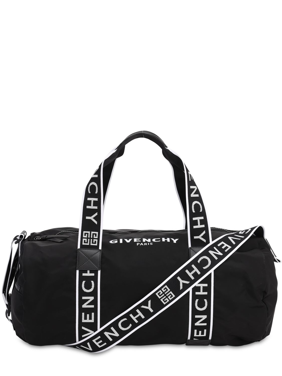 Givenchy Packable Nylon Duffle Bag W/logo In Black
