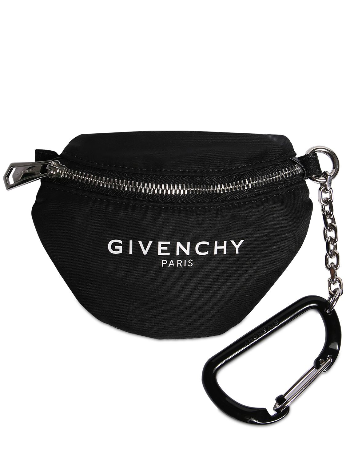 Givenchy Nylon Coin Case W/ Carabineer In Black