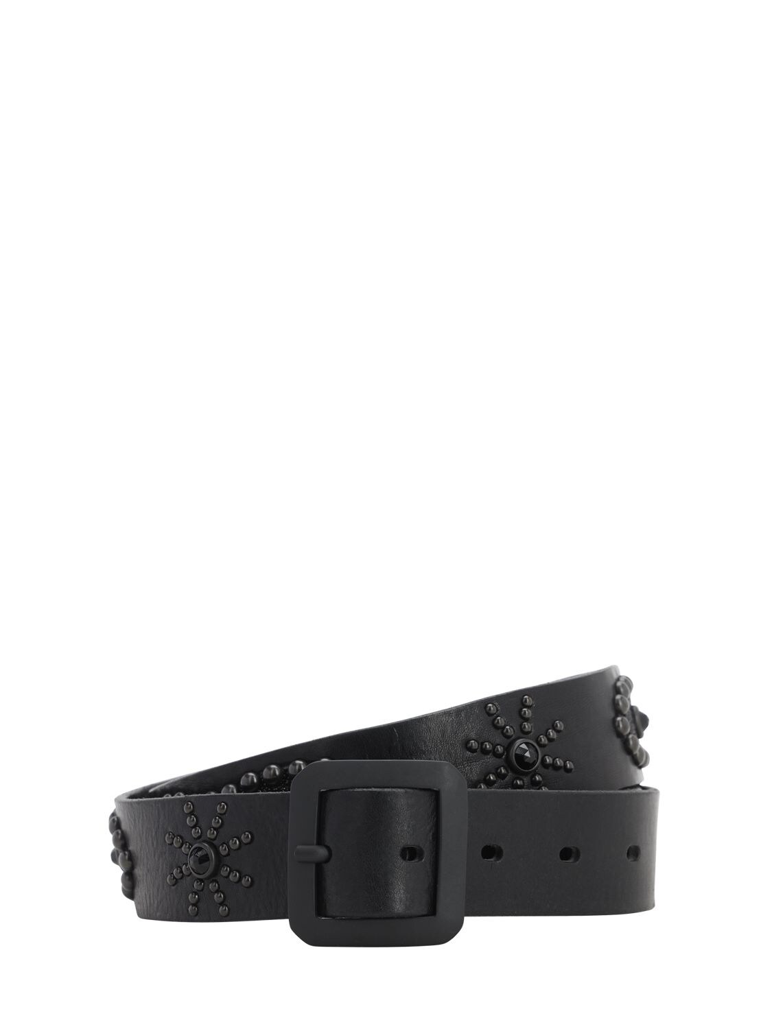 Htc Los Angeles 3.5cm Studded Leather Belt In Black