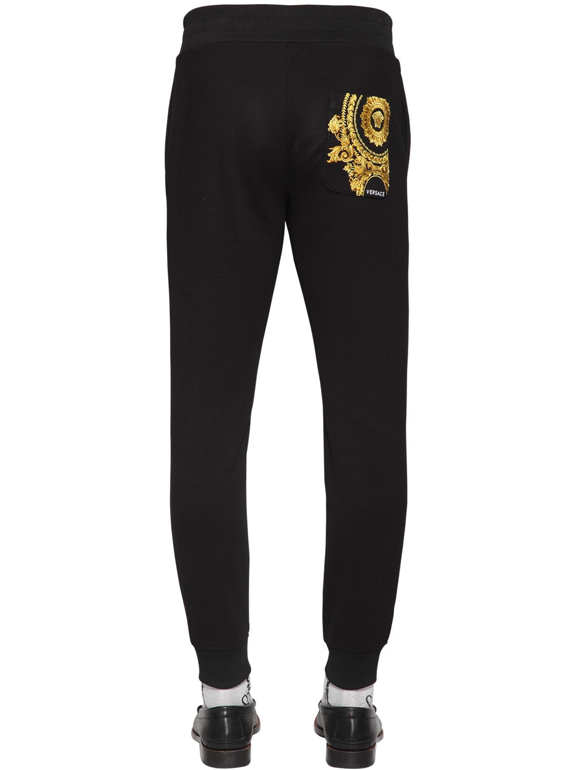 Versace Sport Trousers W/ Embroidery Detail In Black